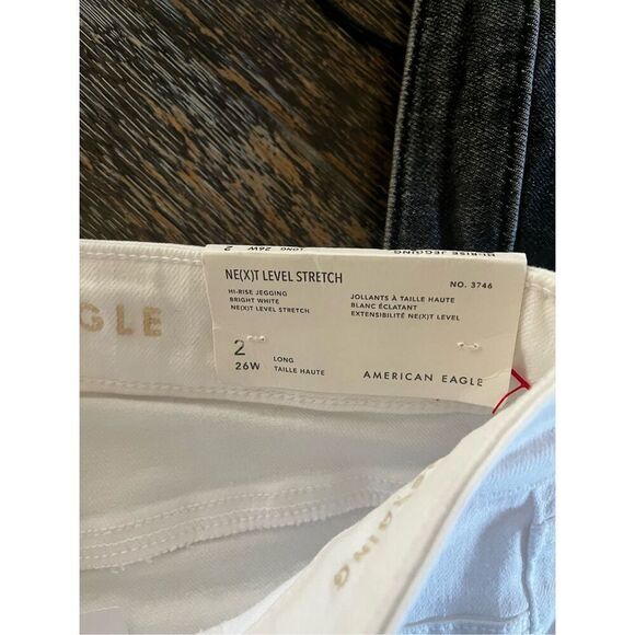 American Eagle White Next Level Stretch Hi-Rise Jegging Jeans sz 2 Long NWT - Picture 6 of 8